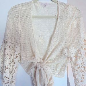 Winston White Crochet Wrap Top
